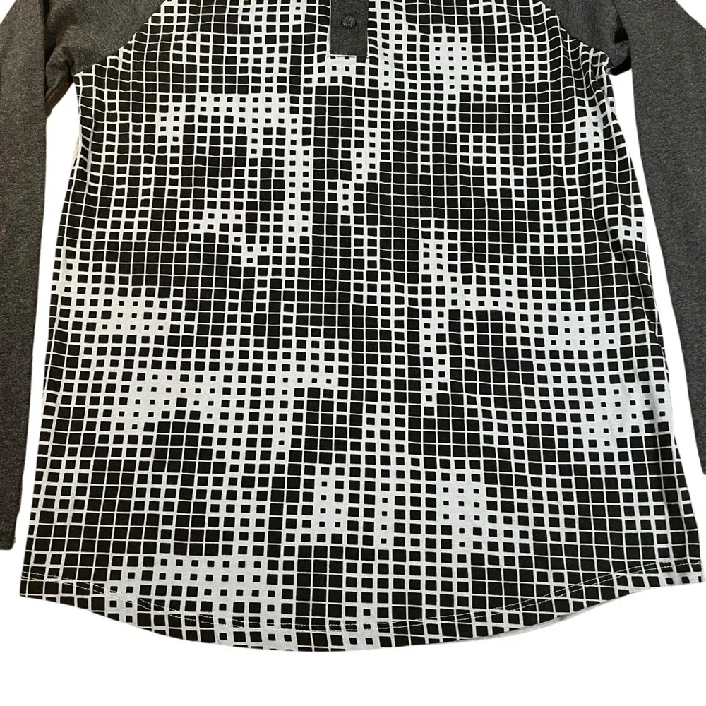 Epic Threads Kids Henley Gray and White Long Sleeve T-Shirt | Size Youth XL